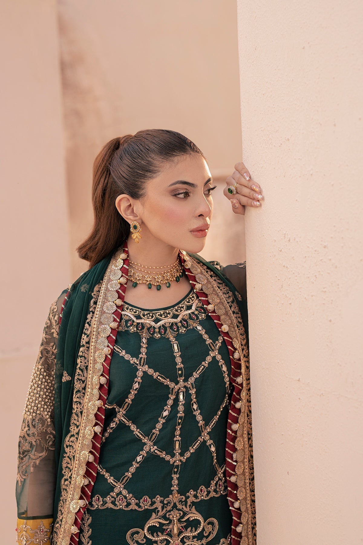 House of Nawab | Miorah Formals | ZIDHAR - A - Designer Dress with Intricate embroidery and embellishments. Shop elegent wedding dress at Maria Faisal.