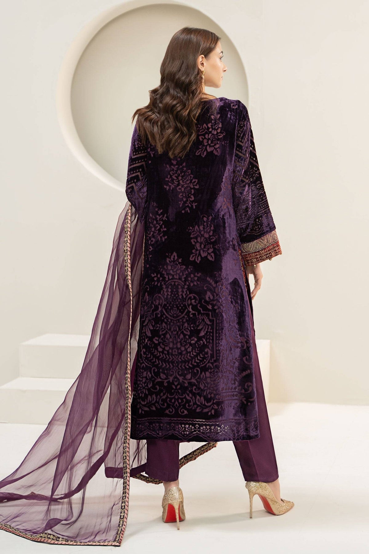 Maira B | Ready to Wear | DW-W24-174 Purple by Maria Faisal - Registered Vendor of : Maria B - type : Wedding Dress - 100% original wedding dresses