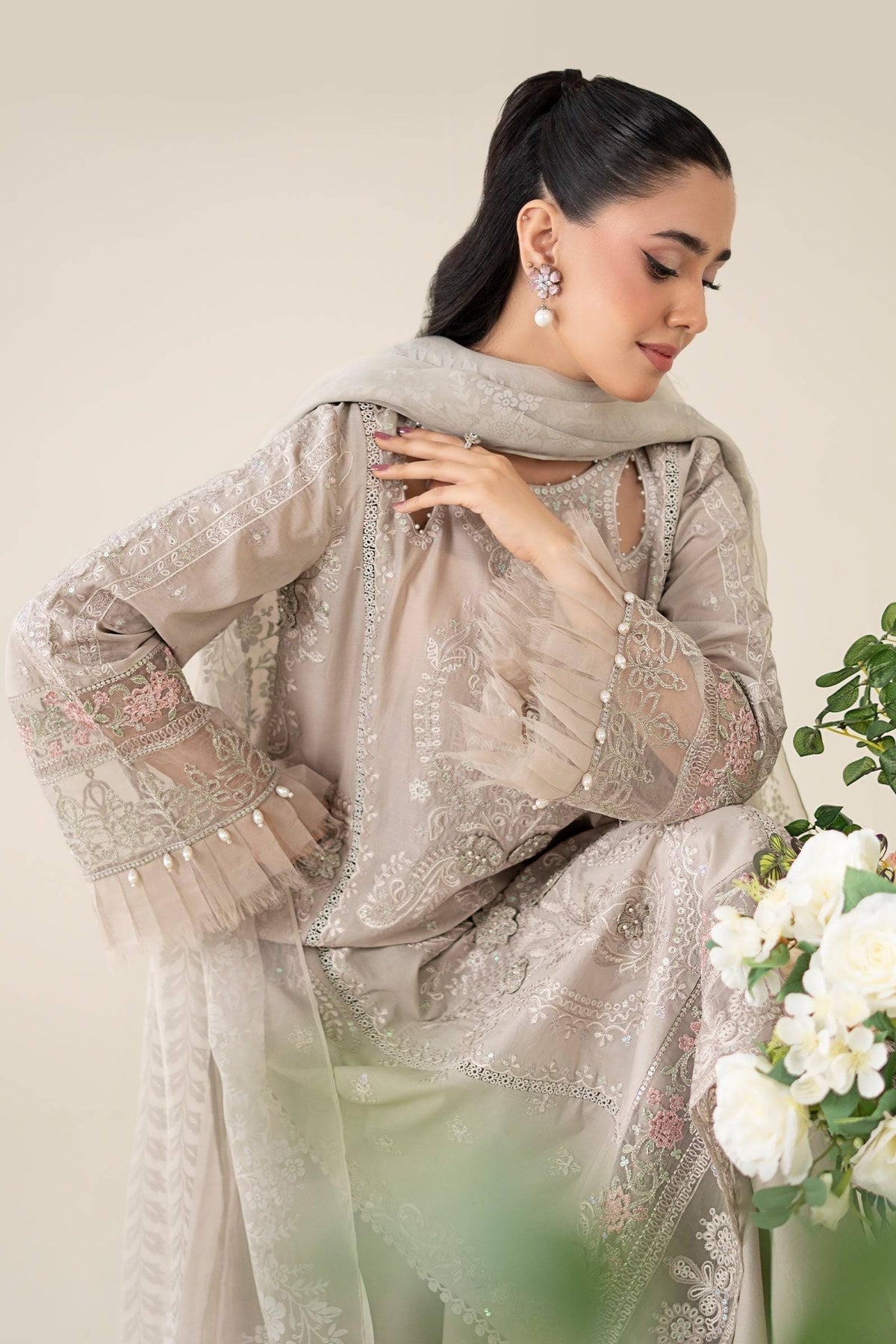 Maria B | Luxury Pret 25 | DW-EA25-57 by Maria Faisal - Registered Vendor of : Maria B - type : Ladies Clothes - 100% original wedding dresses