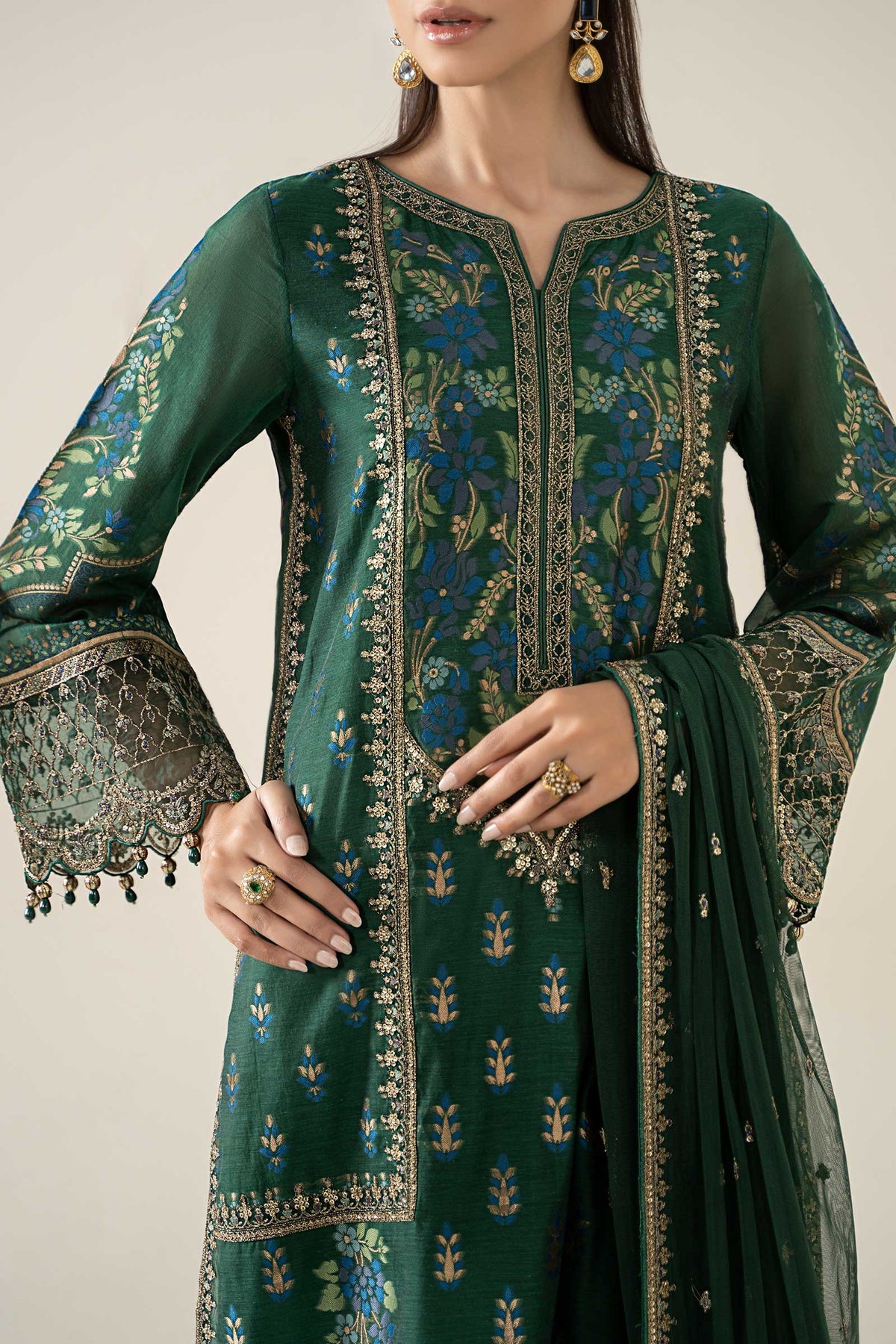 Maria B | Pre Fall 25 | Jacquard Suit 21 - Ladies Clothes - Maria Faisal