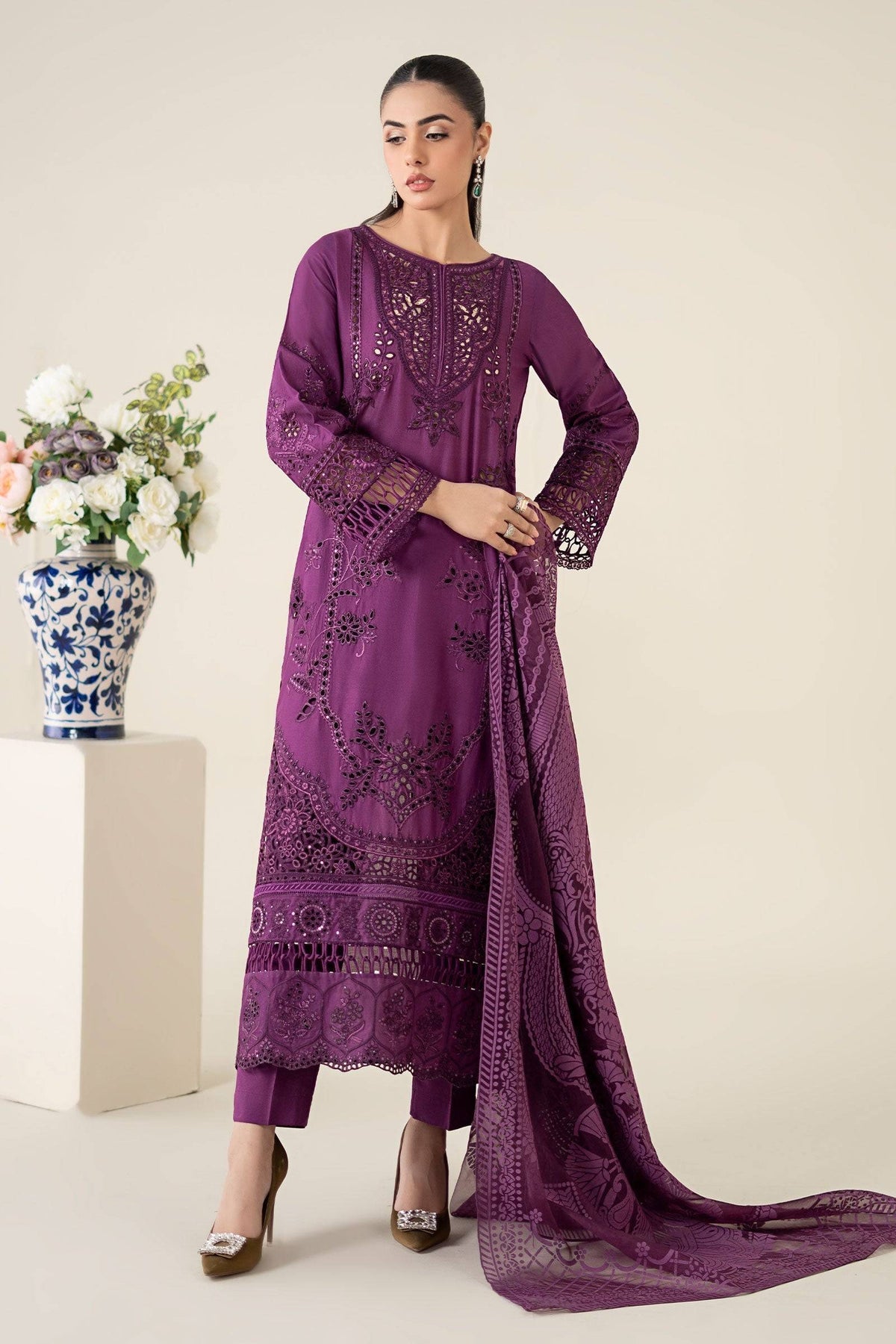 Maria B | Luxury Pret 25 | DW-EA25-74 by Maria Faisal - Registered Vendor of : Maria B - type : Ladies Clothes - 100% original wedding dresses