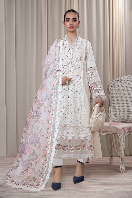 Maria B | Eid Collection 2026 | Dw-Ef24-30R1 White - Luxury Dress - available at Maria Faisal in UK and USA.