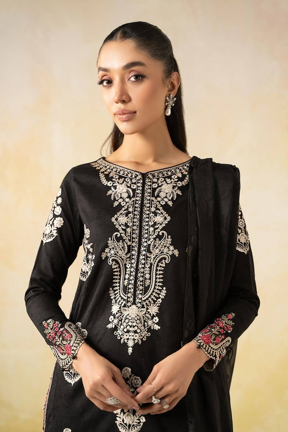 Maria B | Formal Wears | DW-EF25-03 Black by Maria Faisal - Registered Vendor of : Maria B - type : Ladies Clothes - 100% original wedding dresses