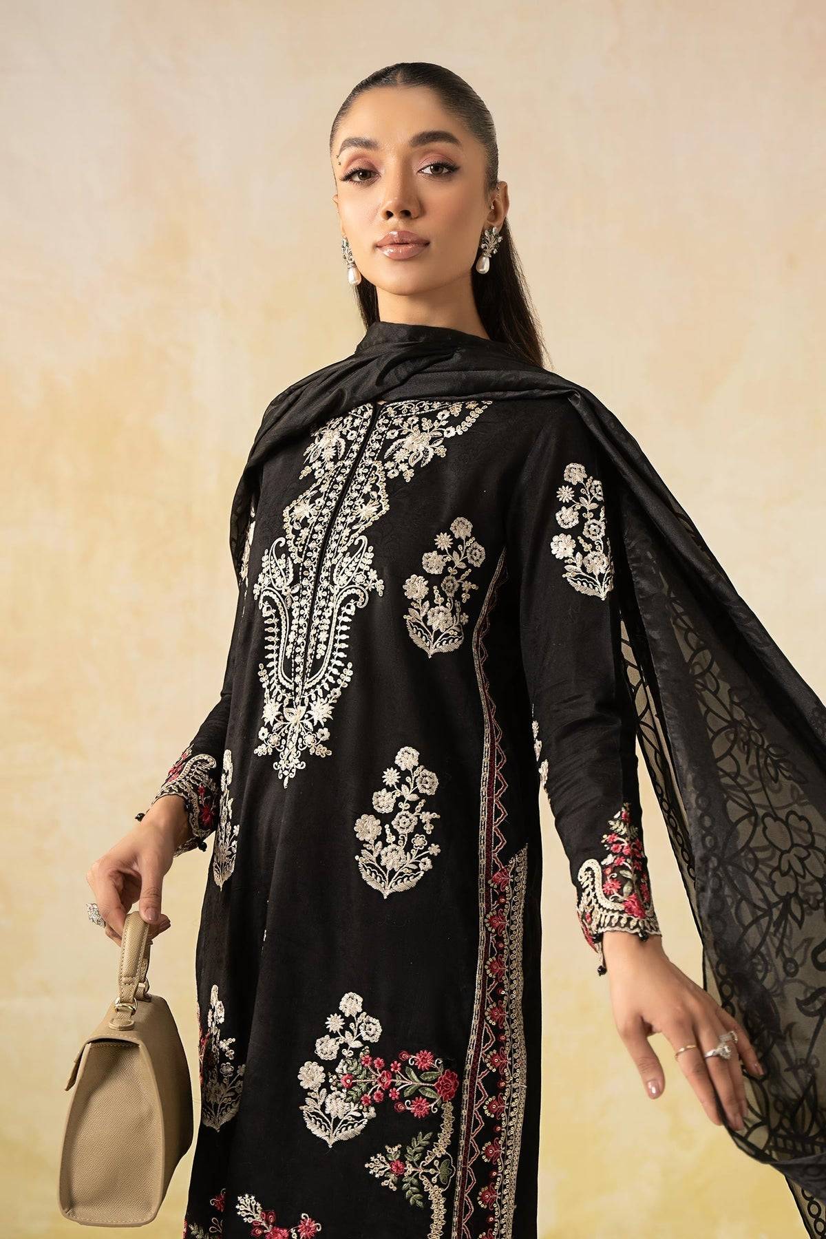 Maria B | Formal Wears | DW-EF25-03 Black by Maria Faisal - Registered Vendor of : Maria B - type : Ladies Clothes - 100% original wedding dresses