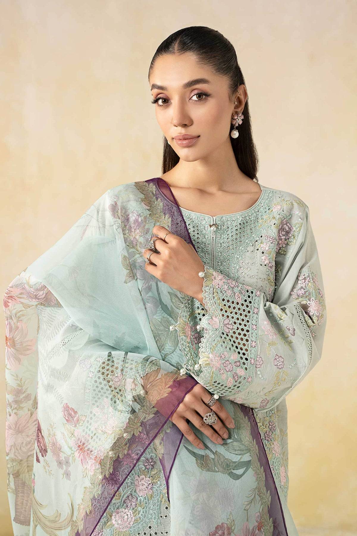 Maria B | Formal Wears | DW-EF25-04 Ice Blue by Maria Faisal - Registered Vendor of : Maria B - type : Ladies Clothes - 100% original wedding dresses