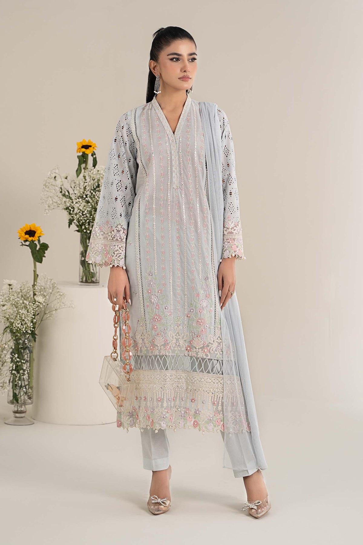 Maira B | Ready to Wear | DW-EF25-07 Blue by Maria Faisal - Registered Vendor of : Maria B - type : Wedding Dress - 100% original wedding dresses