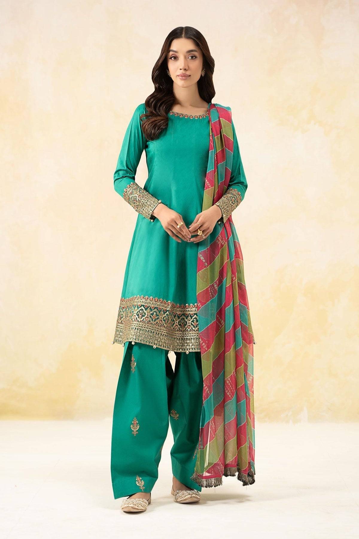 Maria B | Formal Wears | DW-EF25-10 Ferozi by Maria Faisal - Registered Vendor of : Maria B - type : Ladies Clothes - 100% original wedding dresses