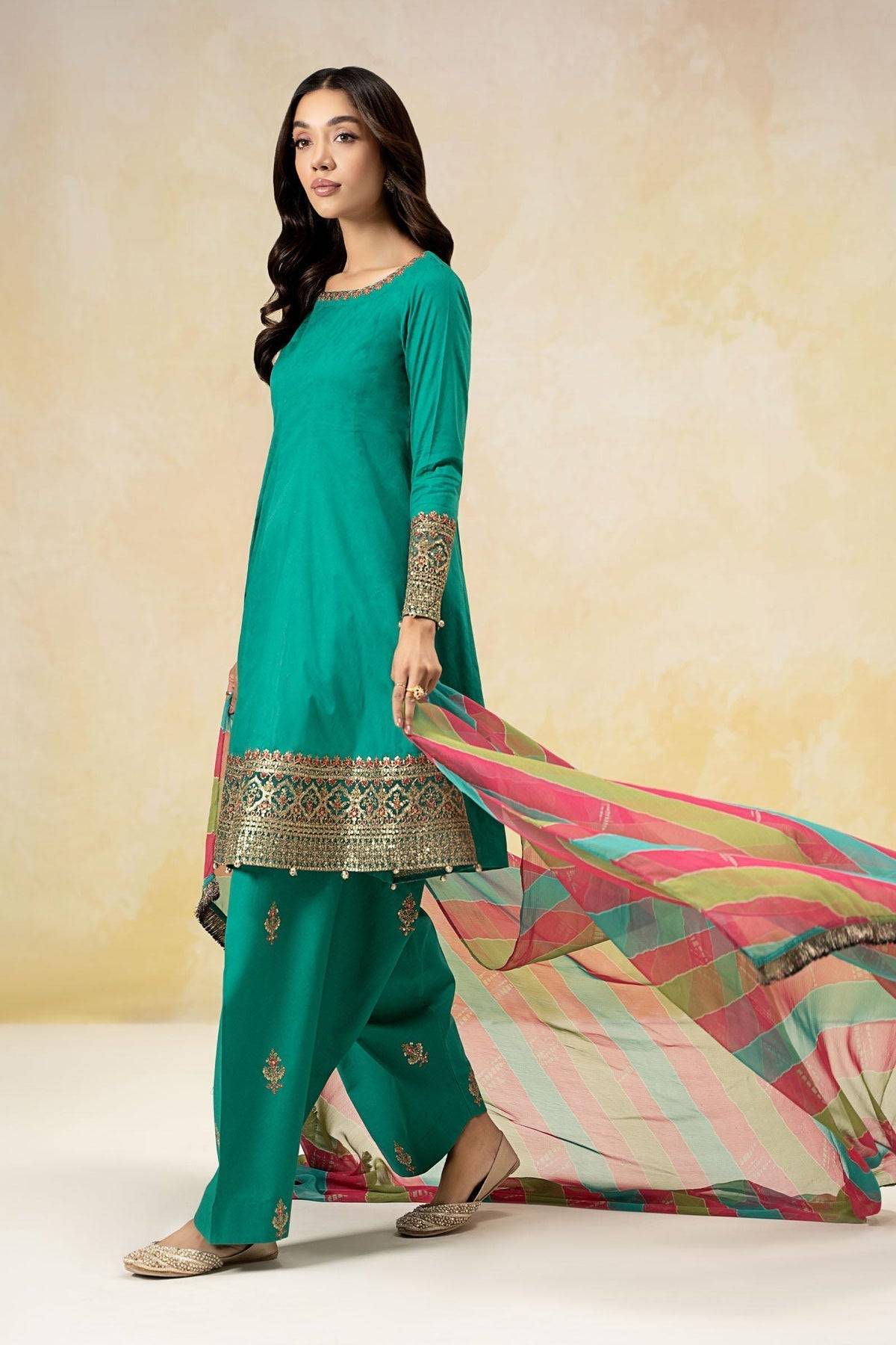 Maria B | Formal Wears | DW-EF25-10 Ferozi by Maria Faisal - Registered Vendor of : Maria B - type : Ladies Clothes - 100% original wedding dresses