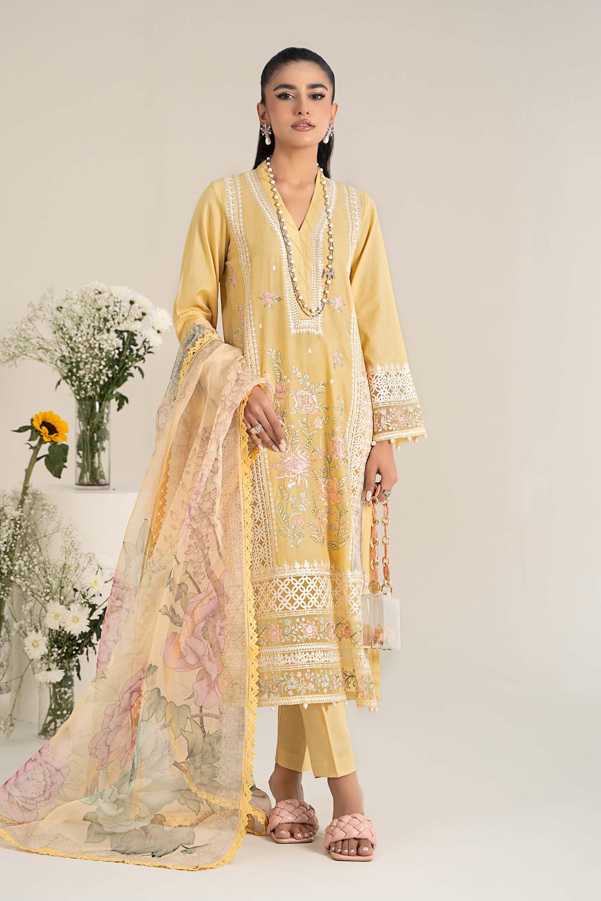 Maira B | Ready to Wear | DW-EF25-151 Yellow by Maria Faisal - Registered Vendor of : Maria B - type : Wedding Dress - 100% original wedding dresses
