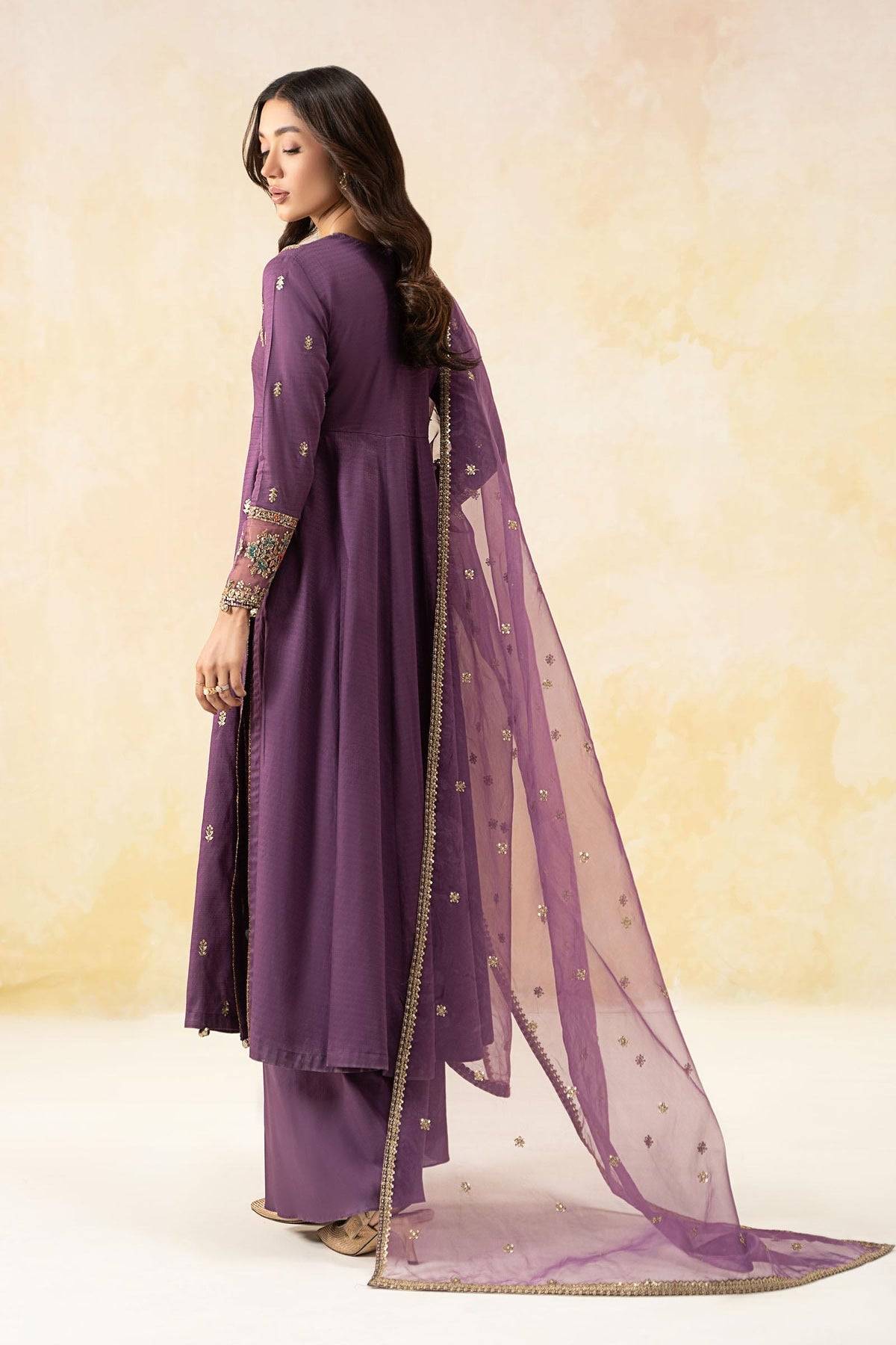 Maria B | Formal Wears | DW-EF25-19 Purple by Maria Faisal - Registered Vendor of : Maria B - type : Ladies Clothes - 100% original wedding dresses