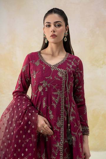 Maria B | Luxury Pret 25 | DW-EF25-78 Magenta by Maria Faisal - Registered Vendor of : Maria B - type : Ladies Clothes - 100% original wedding dresses