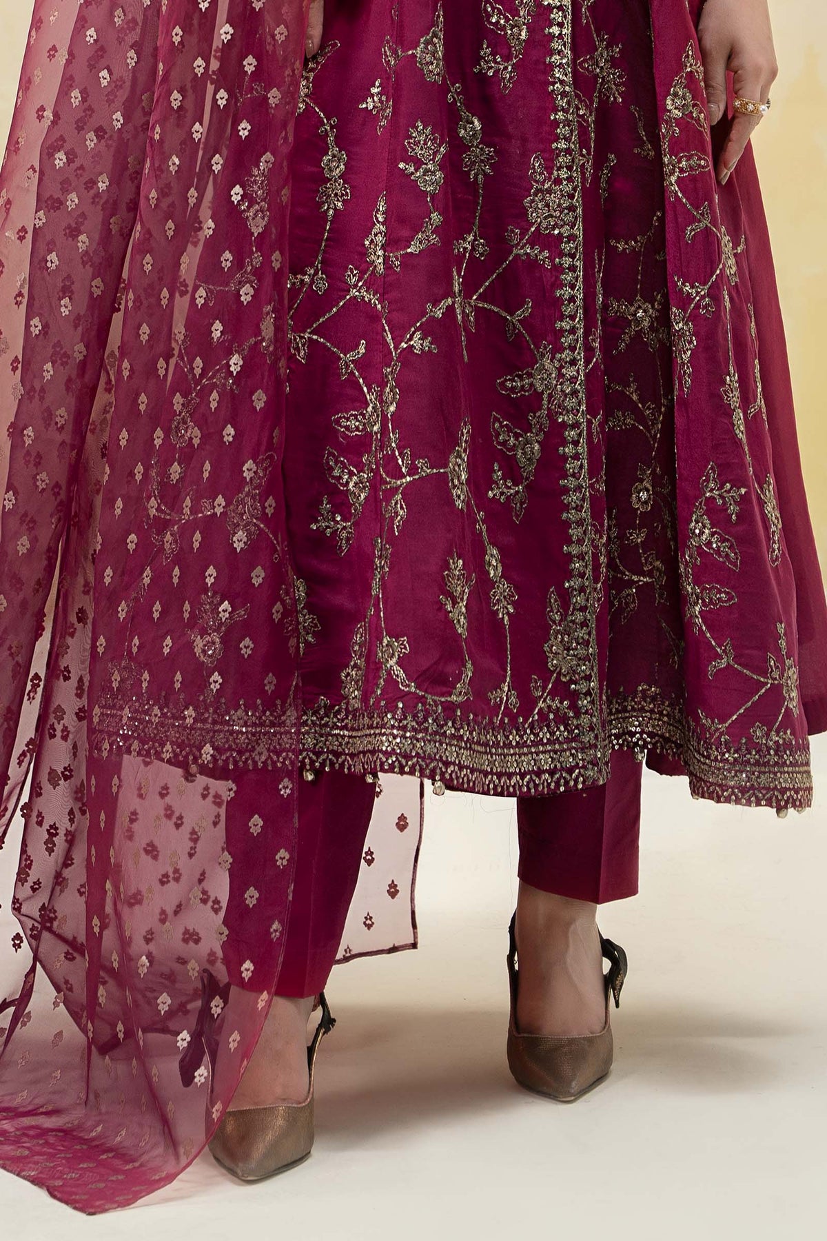 Maira B | Ready to Wear | DW-EF25-78 Magenta by Maria Faisal - Registered Vendor of : Maria B - type : Wedding Dress - 100% original wedding dresses