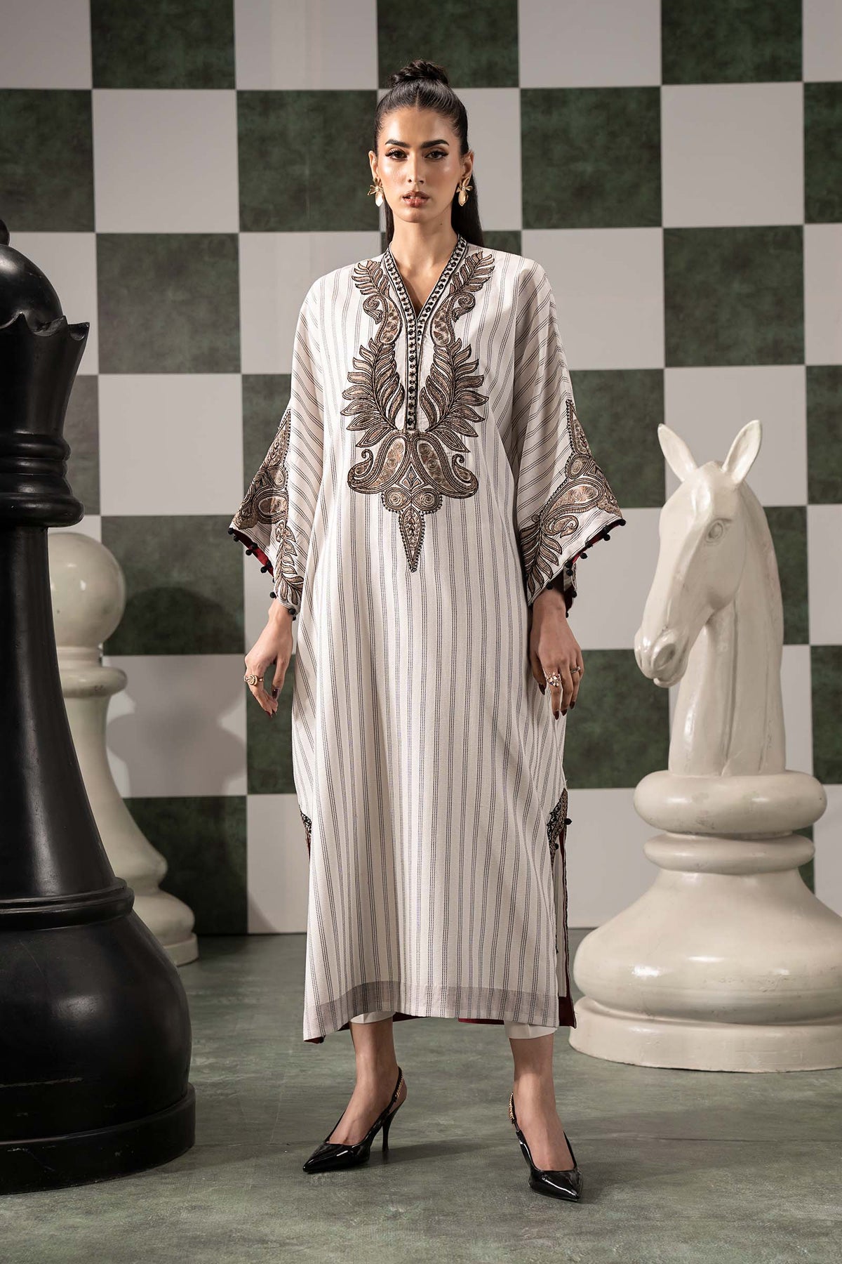 Maria B | Eid Collection 2026 | Dw-Ef26-01-Off White - Luxury Dress - available at Maria Faisal in UK and USA.