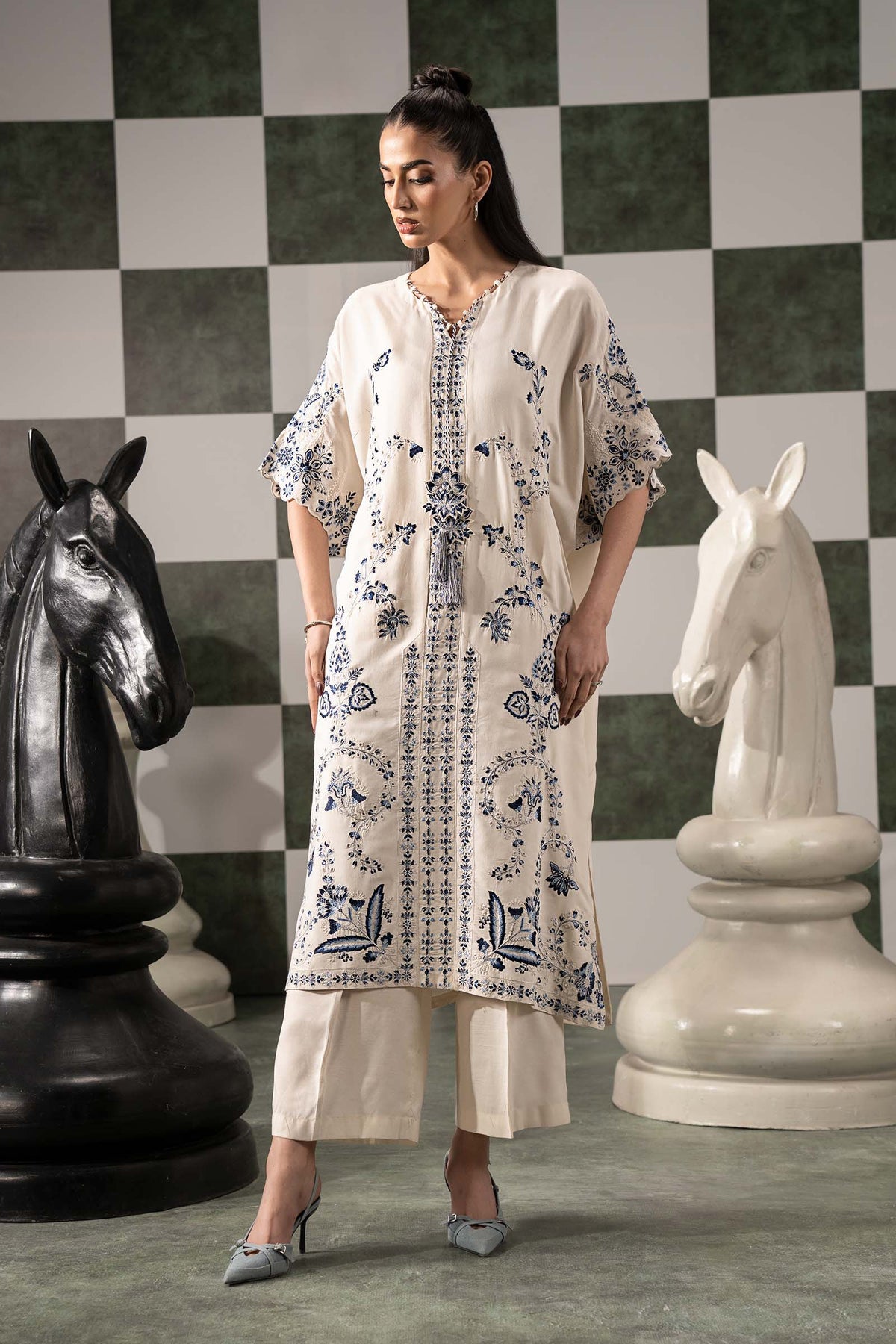 Maria B | Eid Collection 2026 | Dw-Ef26-107 Off White - Luxury Dress - available at Maria Faisal in UK and USA.