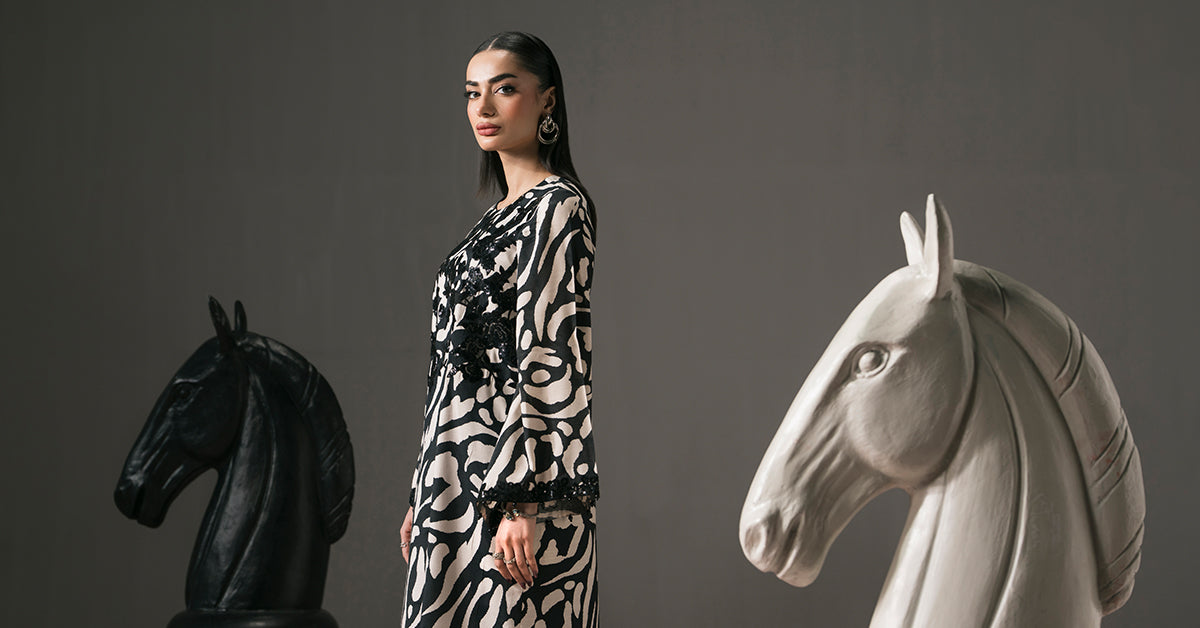 Maria B | Eid Collection 2026 | Dw-Ef26-14 Black - Luxury Dress - available at Maria Faisal in UK and USA.