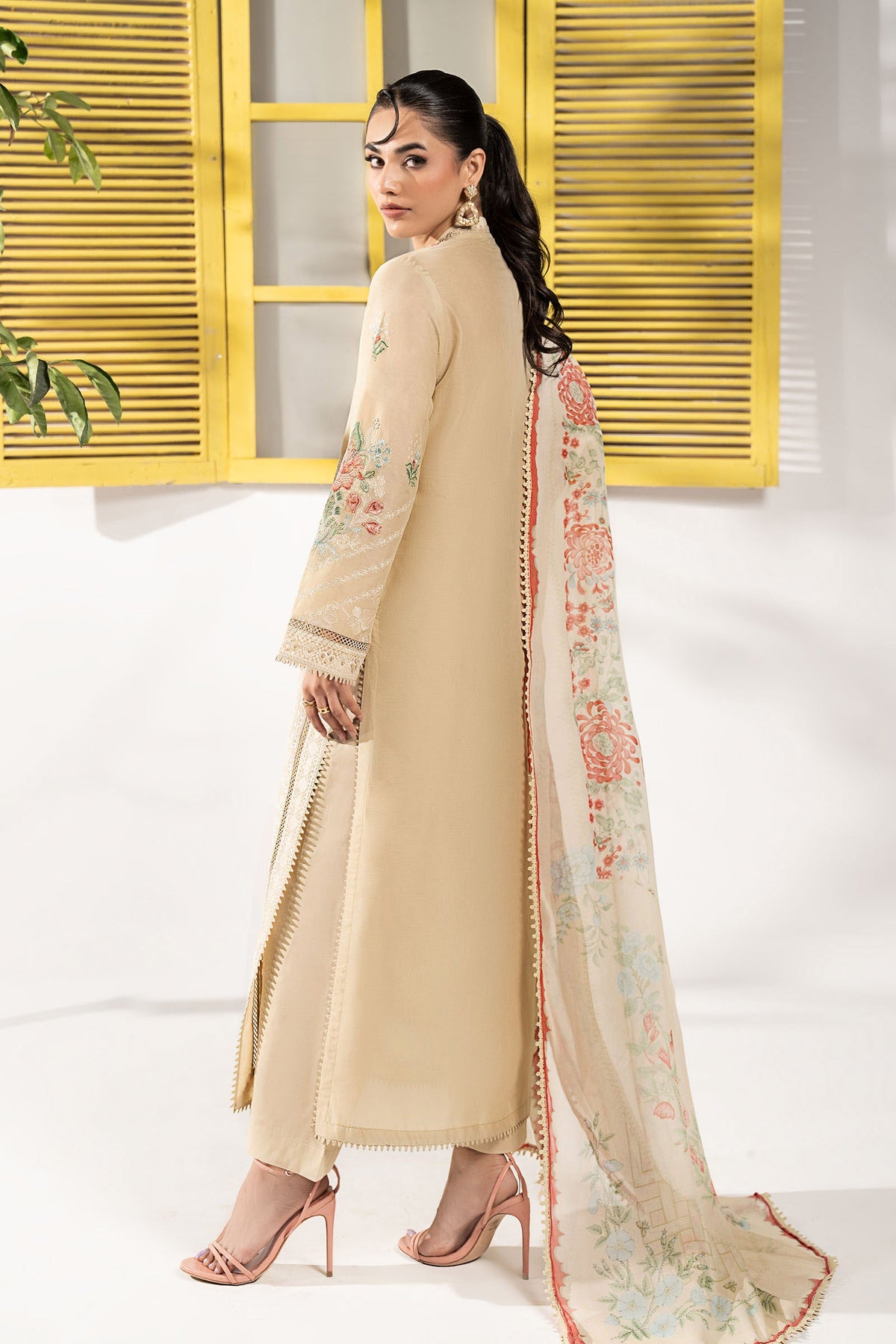 Maria B | Eid Collection 2026 | Dw-Ef26-180 Coffee - Luxury Dress - available at Maria Faisal in UK and USA.