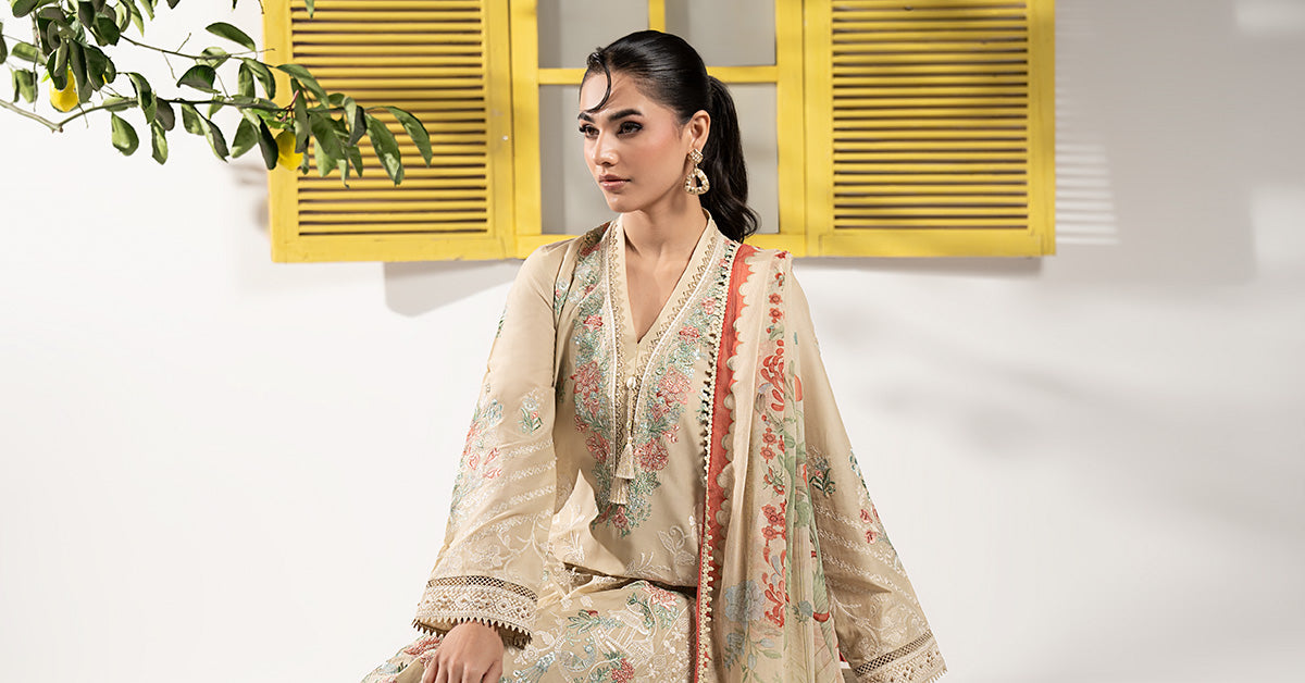 Maria B | Eid Collection 2026 | Dw-Ef26-180 Coffee - Luxury Dress - available at Maria Faisal in UK and USA.