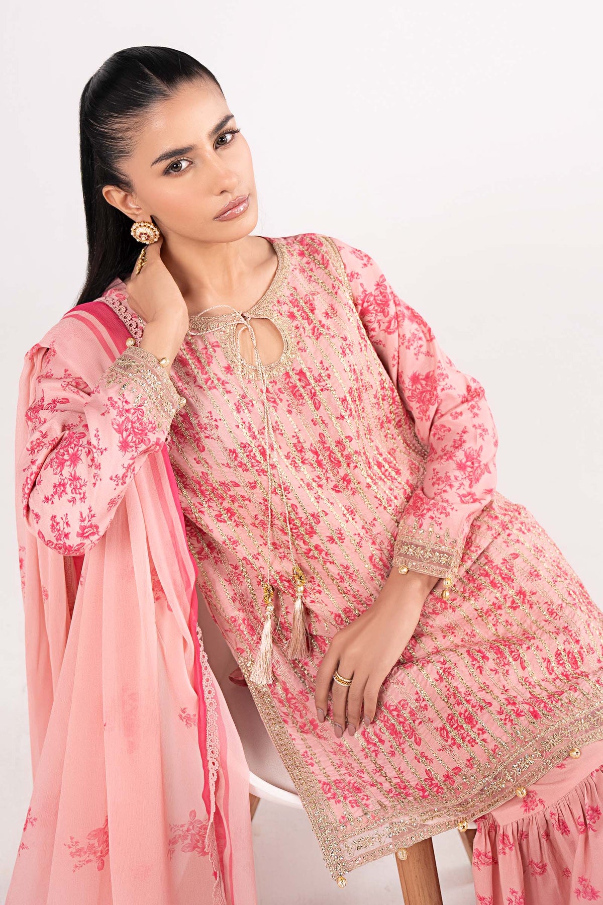 Maria B | Eid Collection 2026 | Dw-Ef26-200 Pink - Luxury Dress - available at Maria Faisal in UK and USA.