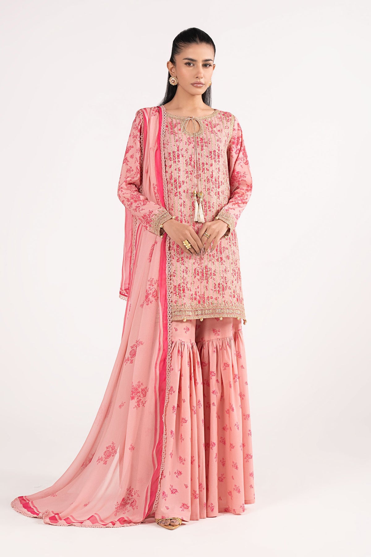 Maria B | Eid Collection 2026 | Dw-Ef26-200 Pink - Luxury Dress - available at Maria Faisal in UK and USA.