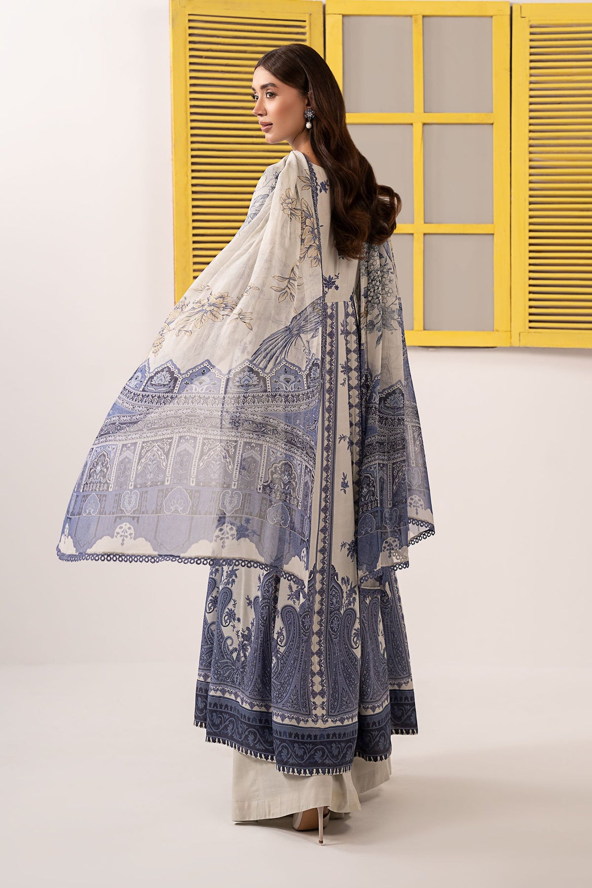 Maria B | Eid Collection 2026 | Dw-Ef26-206 Beige - Luxury Dress - available at Maria Faisal in UK and USA.
