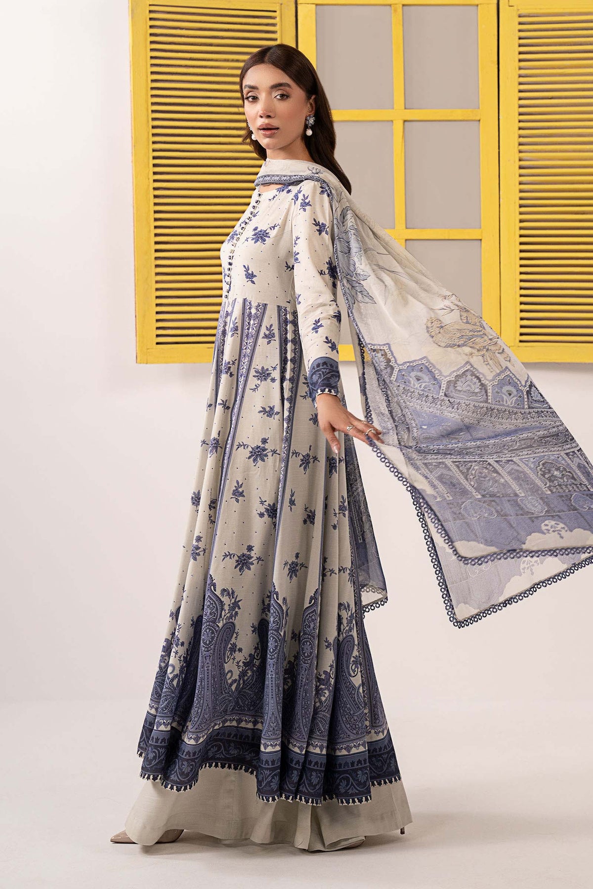 Maria B | Eid Collection 2026 | Dw-Ef26-206 Beige - Luxury Dress - available at Maria Faisal in UK and USA.