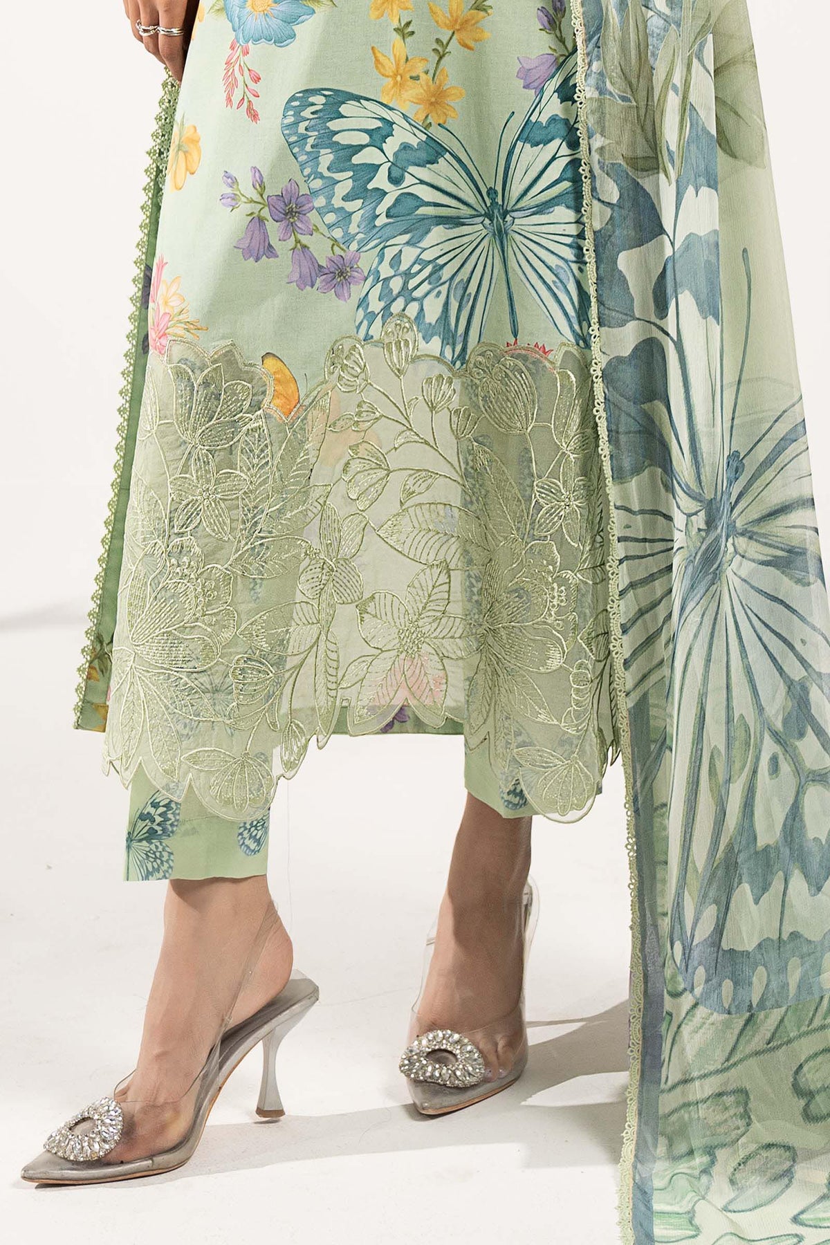 Maria B | Eid Collection 2026 | Dw-Ef26-31-Lime Green - Luxury Dress - available at Maria Faisal in UK and USA.