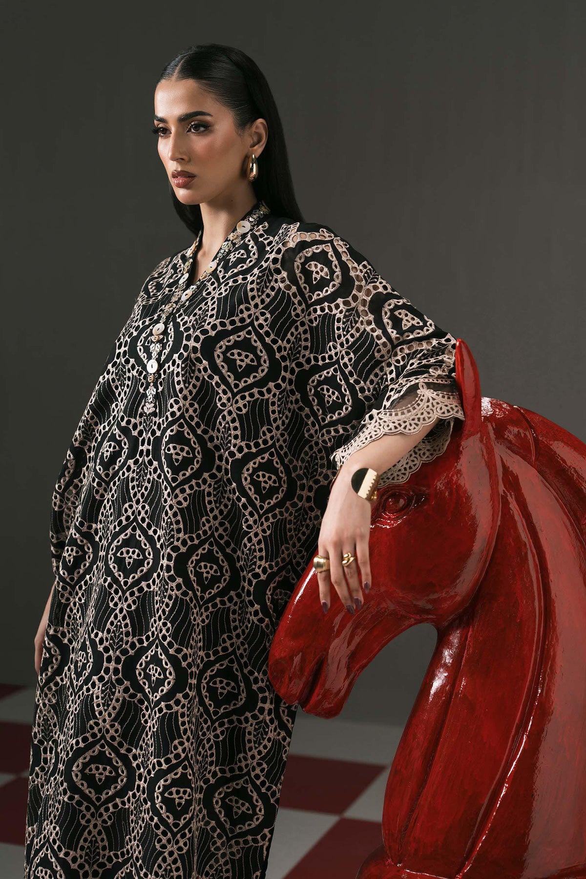 Maria B | Eid Collection 2026 | Dw-Ef26-50 Black - Luxury Dress - available at Maria Faisal in UK and USA.