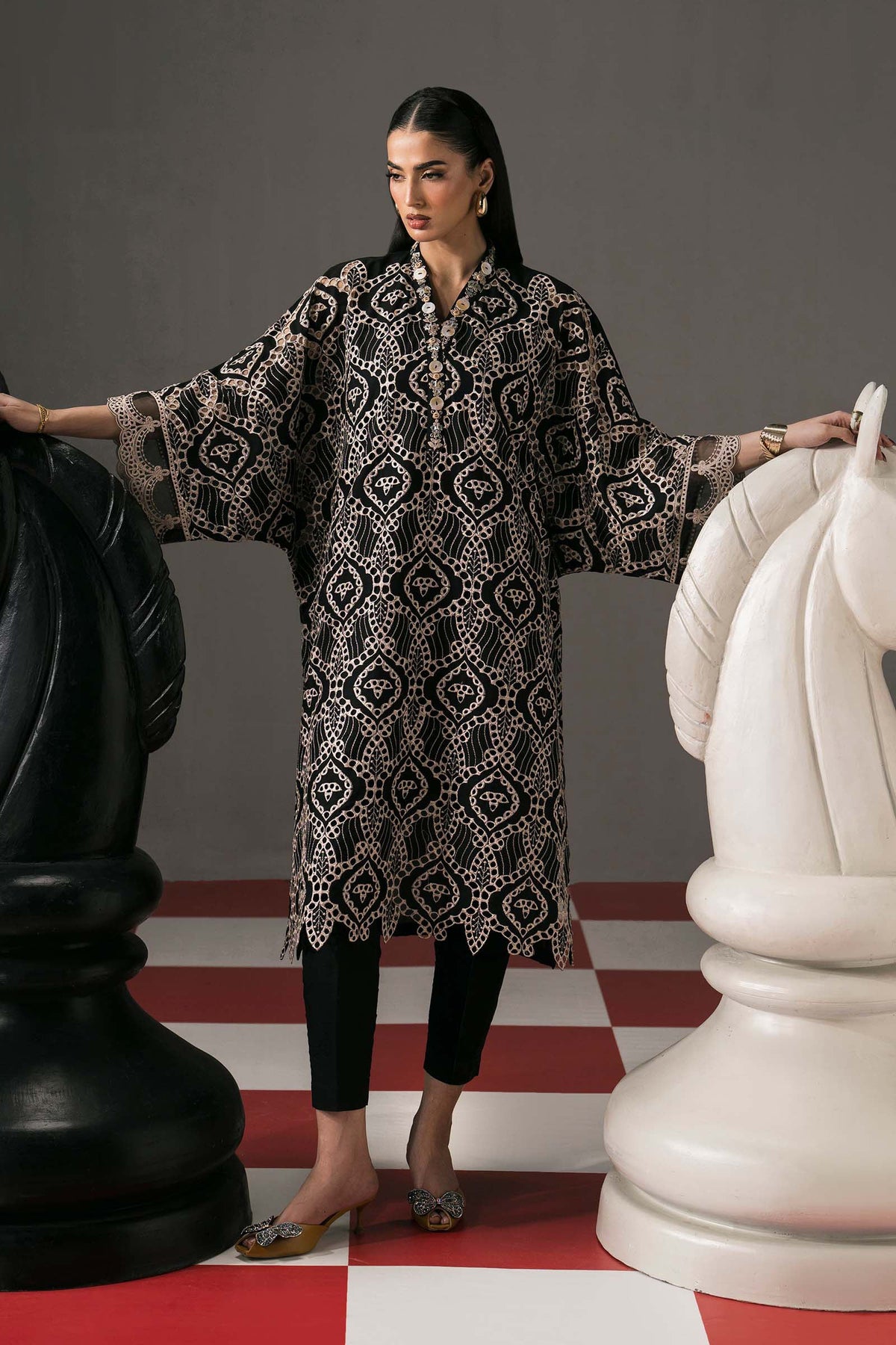 Maria B | Eid Collection 2026 | Dw-Ef26-50 Black - Luxury Dress - available at Maria Faisal in UK and USA.