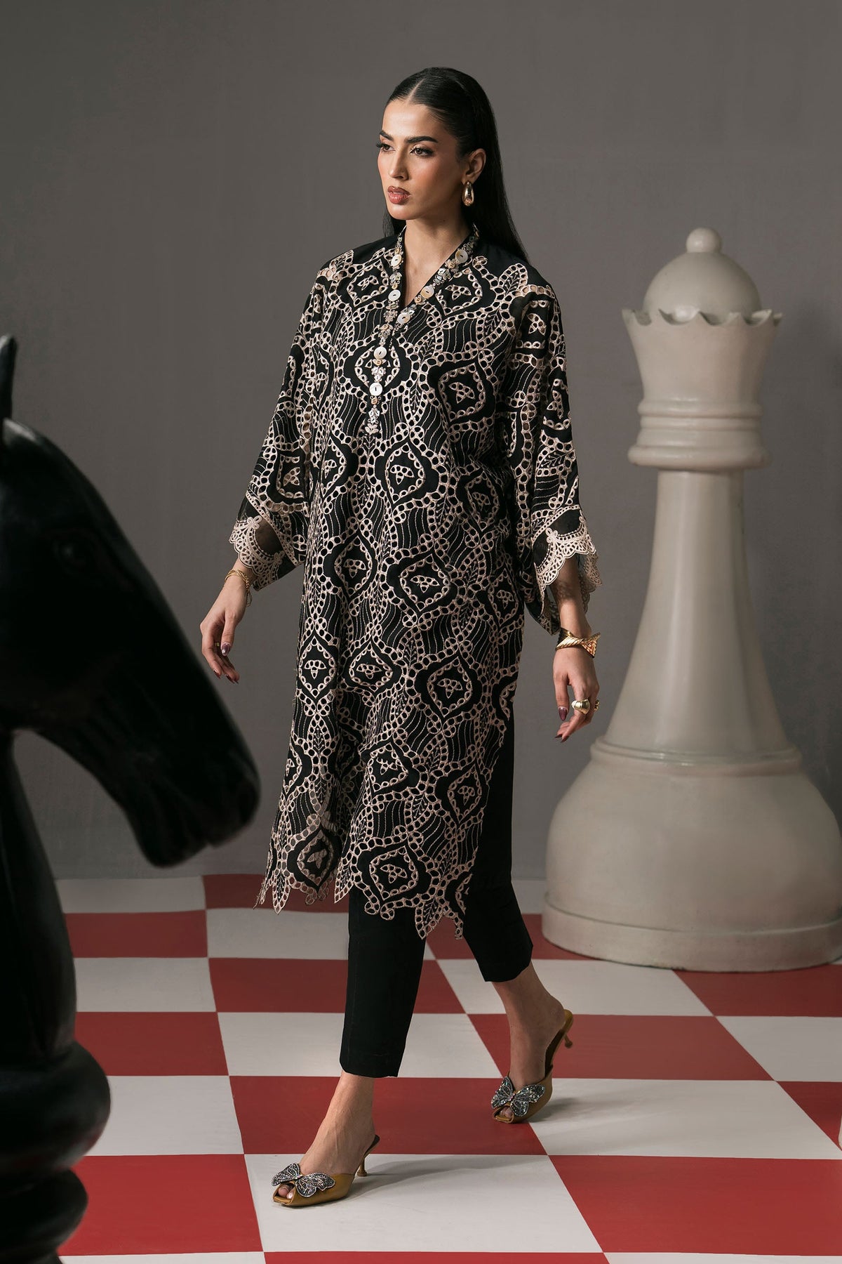 Maria B | Eid Collection 2026 | Dw-Ef26-50 Black - Luxury Dress - available at Maria Faisal in UK and USA.