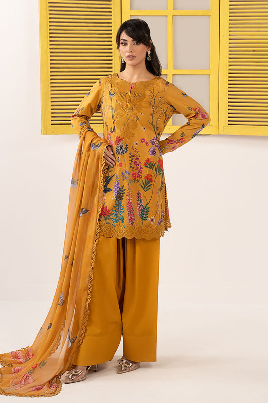 Maria B | Eid Collection 2026 | Dw-Ef26-54 Yellow - Luxury Dress - available at Maria Faisal in UK and USA.