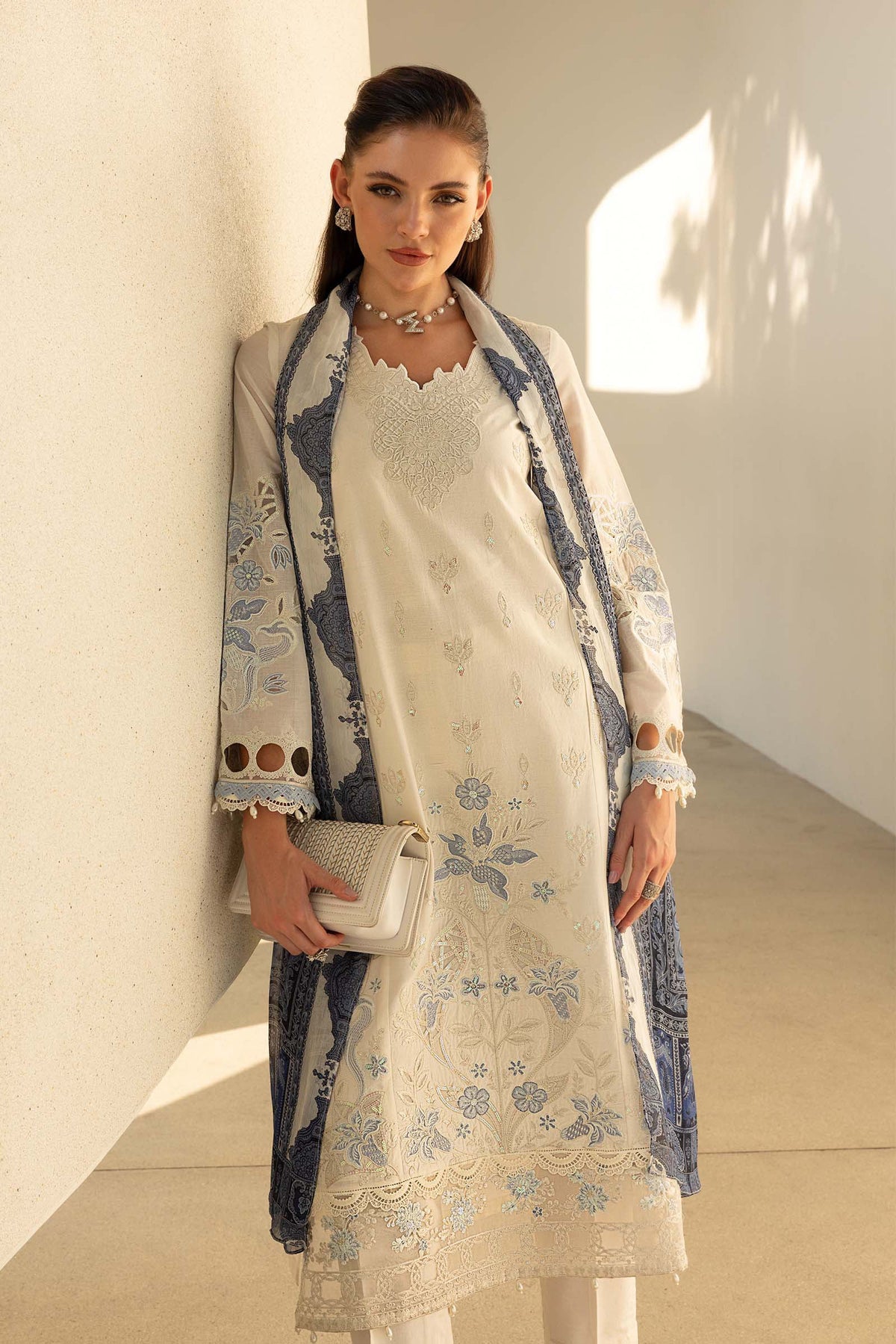 Maria B | Eid Collection 2026 | Dw-Ef26-62-Off White - Luxury Dress - available at Maria Faisal in UK and USA.