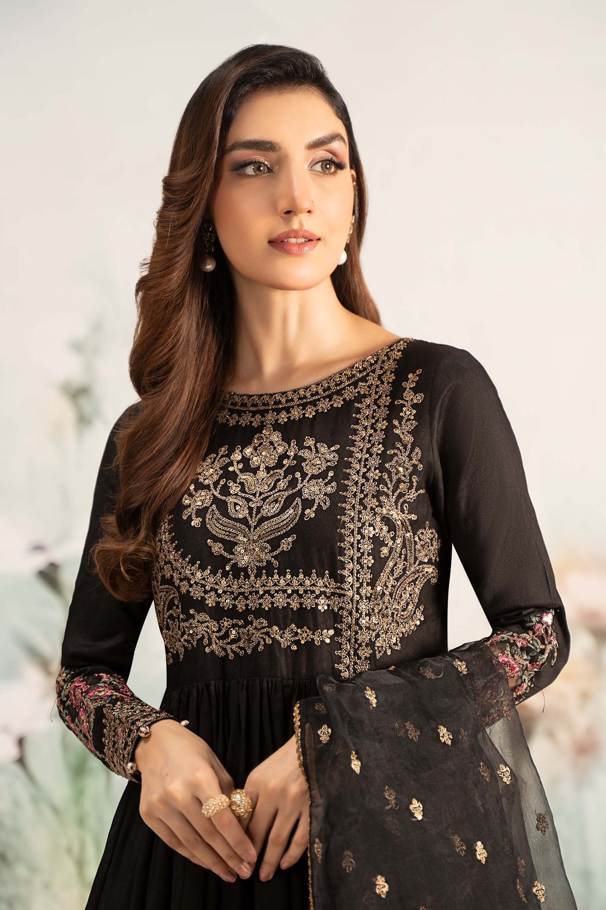 Maira B | Ready to Wear | DW-EF25-43 Black by Maria Faisal - Registered Vendor of : Maria B - type : Wedding Dress - 100% original wedding dresses