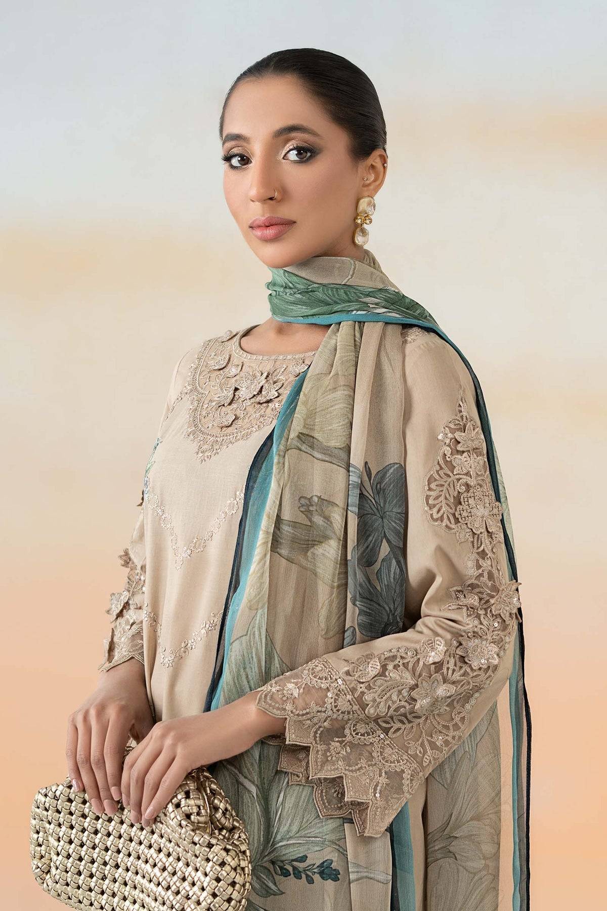 Maria B | Formal Wears | DW-EF25-53 Coffee by Maria Faisal - Registered Vendor of : Maria B - type : Ladies Clothes - 100% original wedding dresses