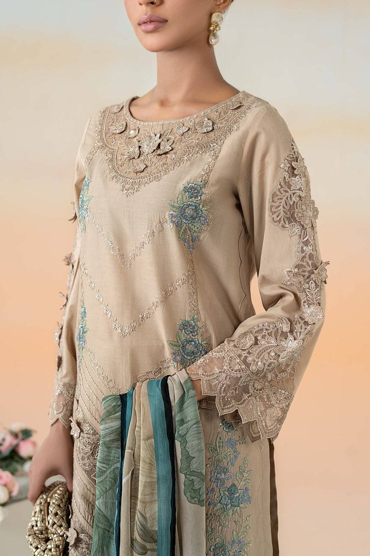 Maria B | Formal Wears | DW-EF25-53 Coffee by Maria Faisal - Registered Vendor of : Maria B - type : Ladies Clothes - 100% original wedding dresses