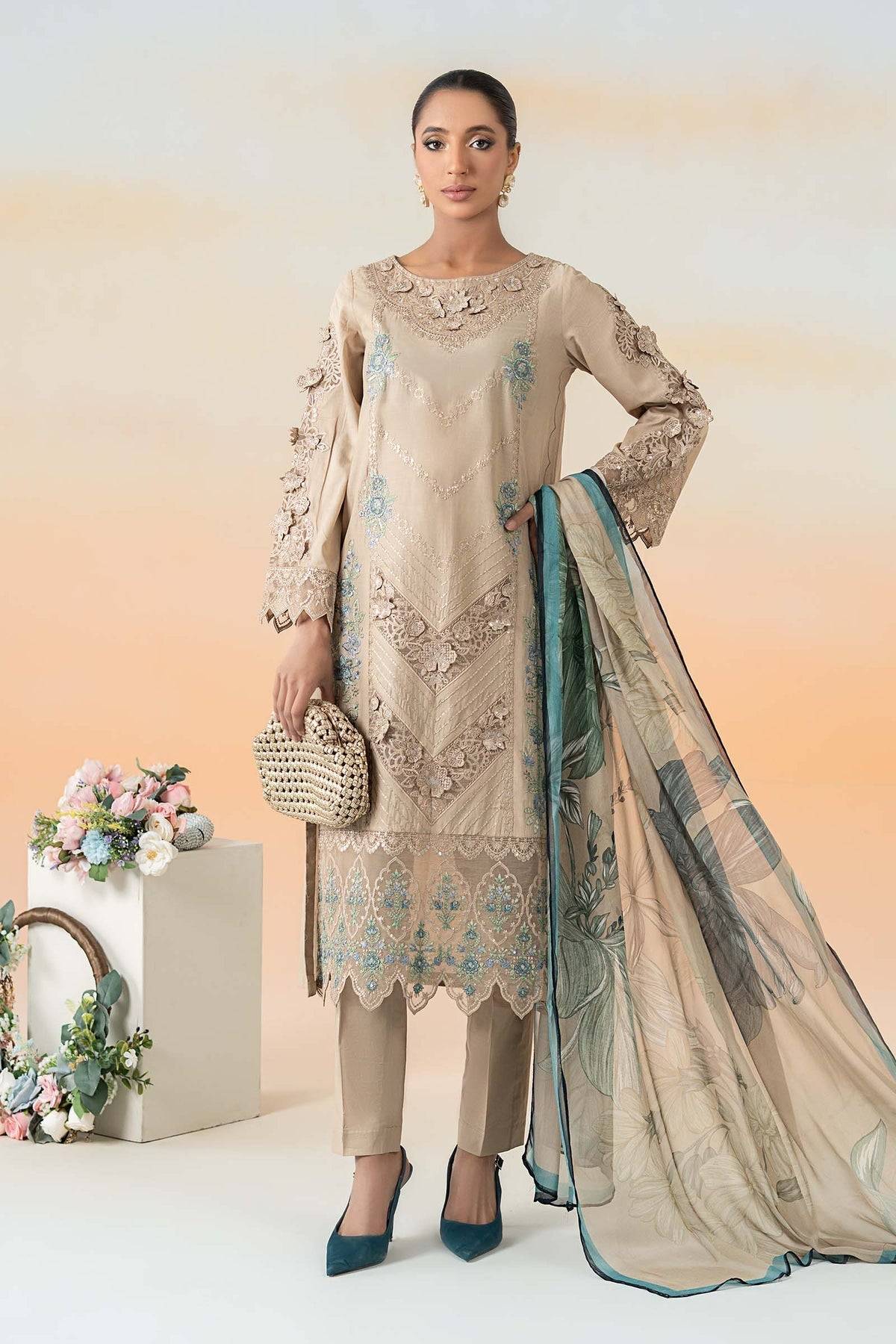 Maria B | Formal Wears | DW-EF25-53 Coffee by Maria Faisal - Registered Vendor of : Maria B - type : Ladies Clothes - 100% original wedding dresses