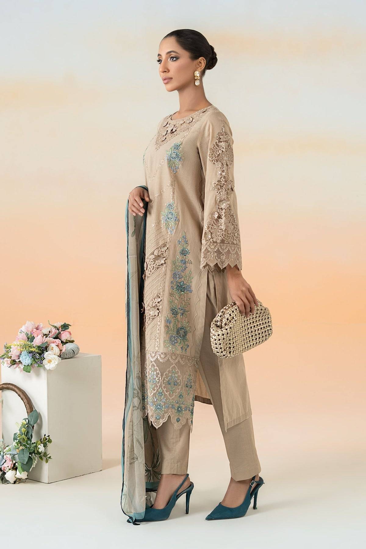 Maria B | Formal Wears | DW-EF25-53 Coffee by Maria Faisal - Registered Vendor of : Maria B - type : Ladies Clothes - 100% original wedding dresses