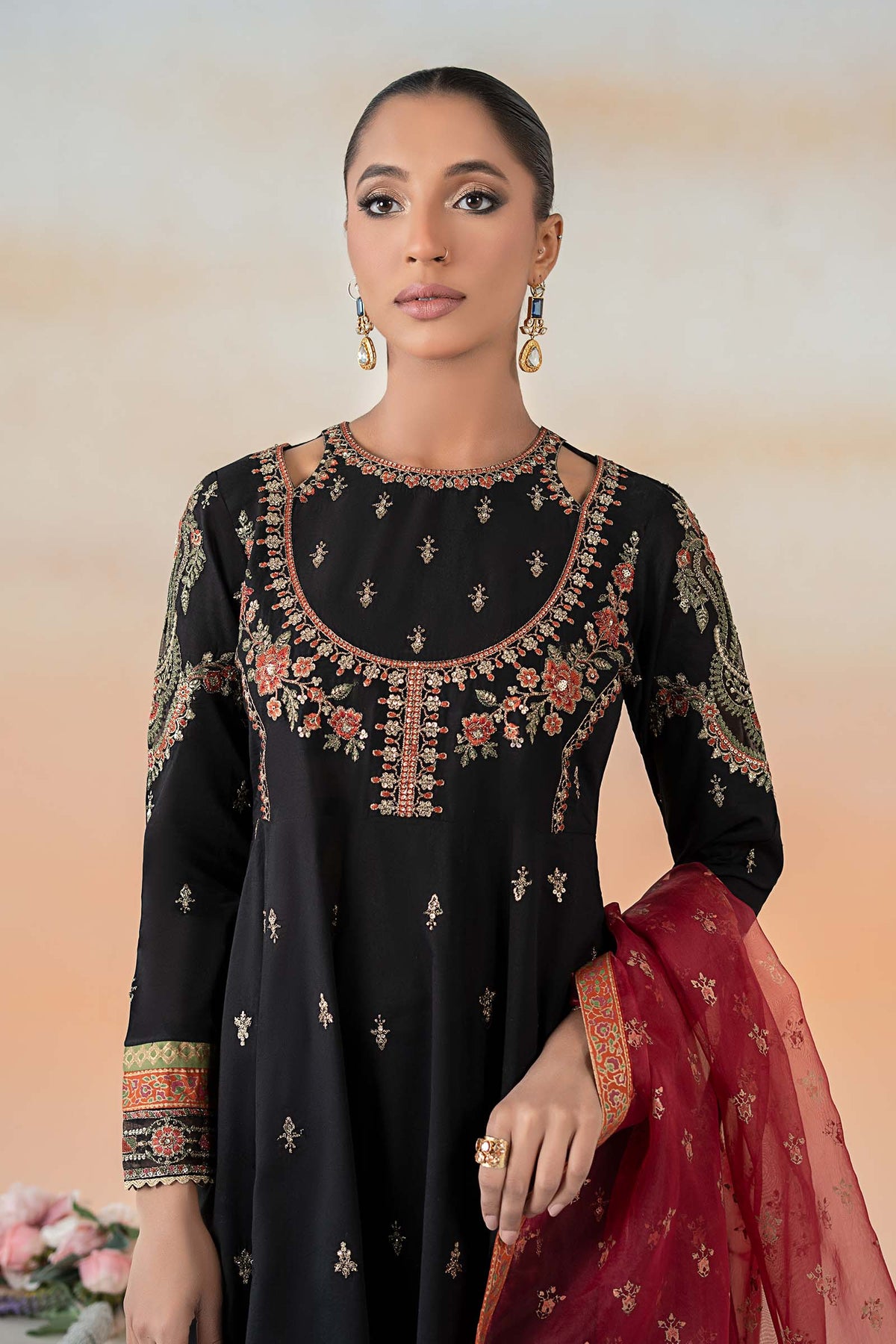 Maira B | Ready to Wear | DW-EF25-60 Black by Maria Faisal - Registered Vendor of : Maria B - type : Wedding Dress - 100% original wedding dresses