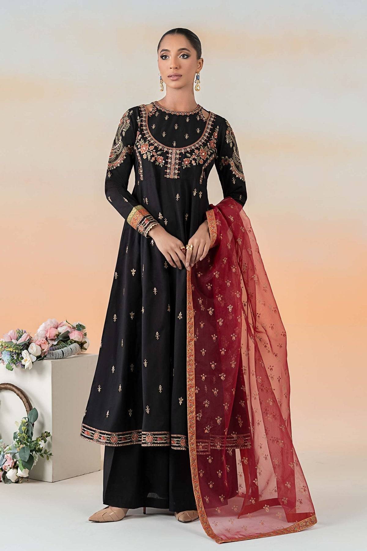 Maria B | Formal Wears | DW-EF25-60 Black by Maria Faisal - Registered Vendor of : Maria B - type : Ladies Clothes - 100% original wedding dresses