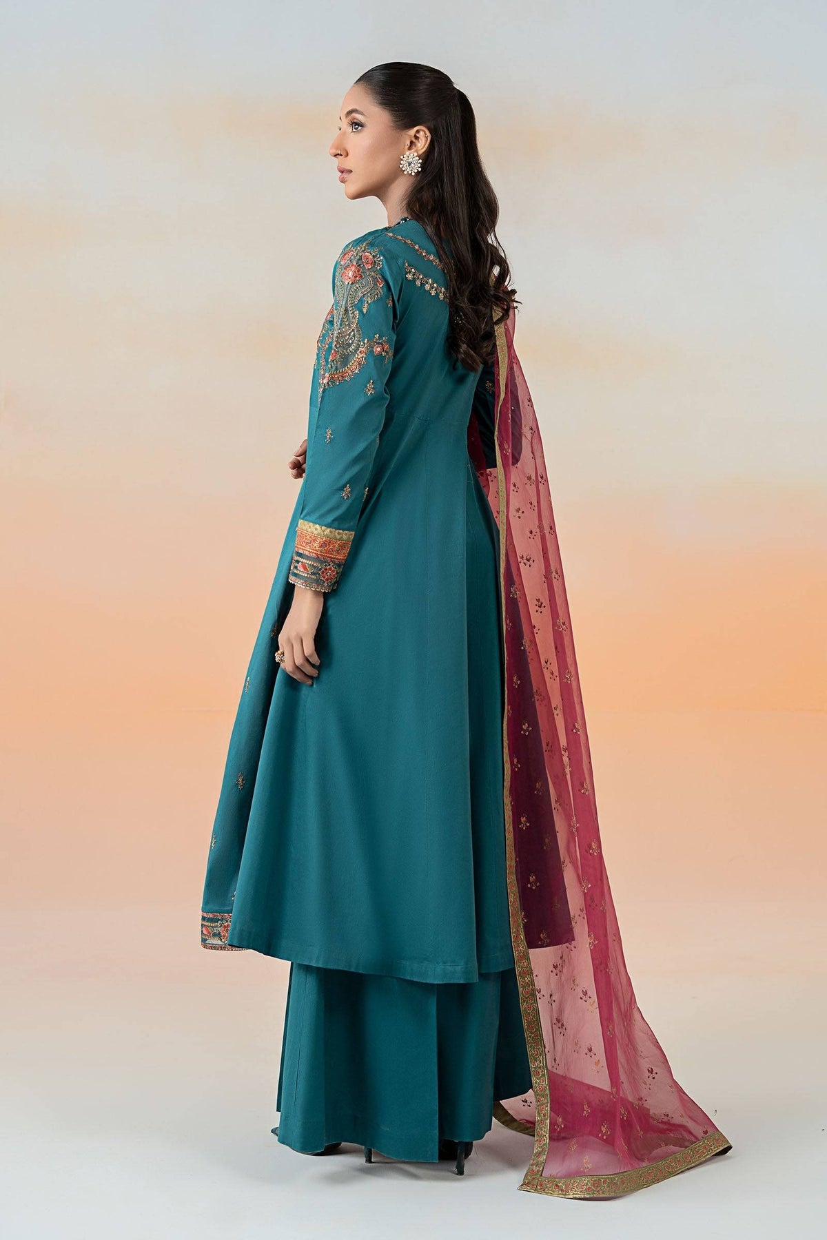 Maira B | Ready to Wear | DW-EF25-60 Teal by Maria Faisal - Registered Vendor of : Maria B - type : Wedding Dress - 100% original wedding dresses
