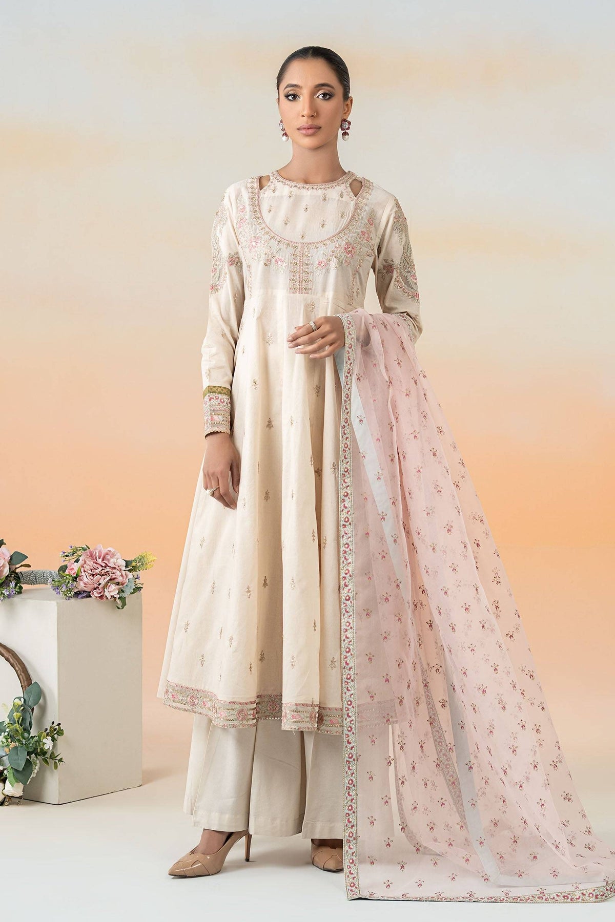 Maira B | Ready to Wear | DW-EF25-60 Off White by Maria Faisal - Registered Vendor of : Maria B - type : Wedding Dress - 100% original wedding dresses