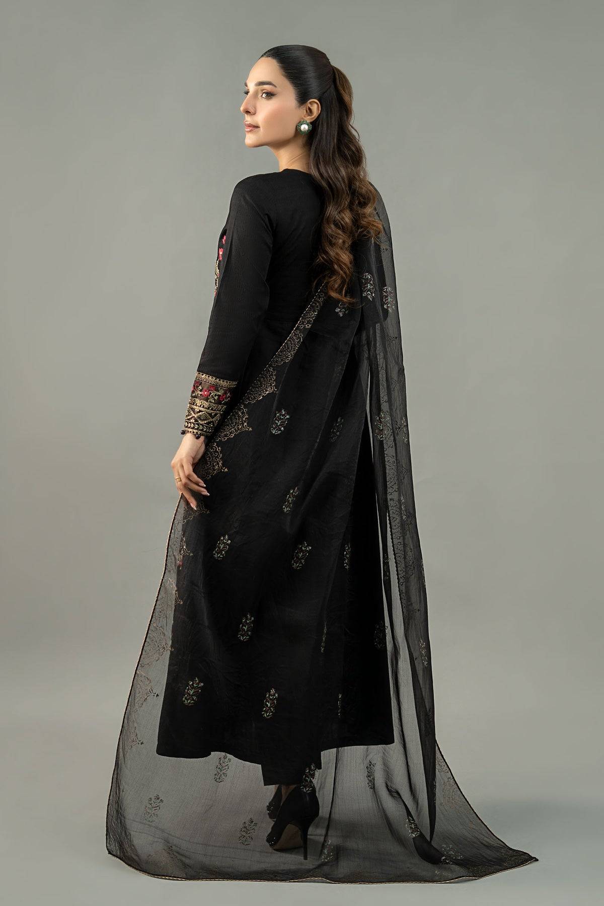 Maria B | Formal Wears | DW-EF25-76 Black by Maria Faisal - Registered Vendor of : Maria B - type : Ladies Clothes - 100% original wedding dresses