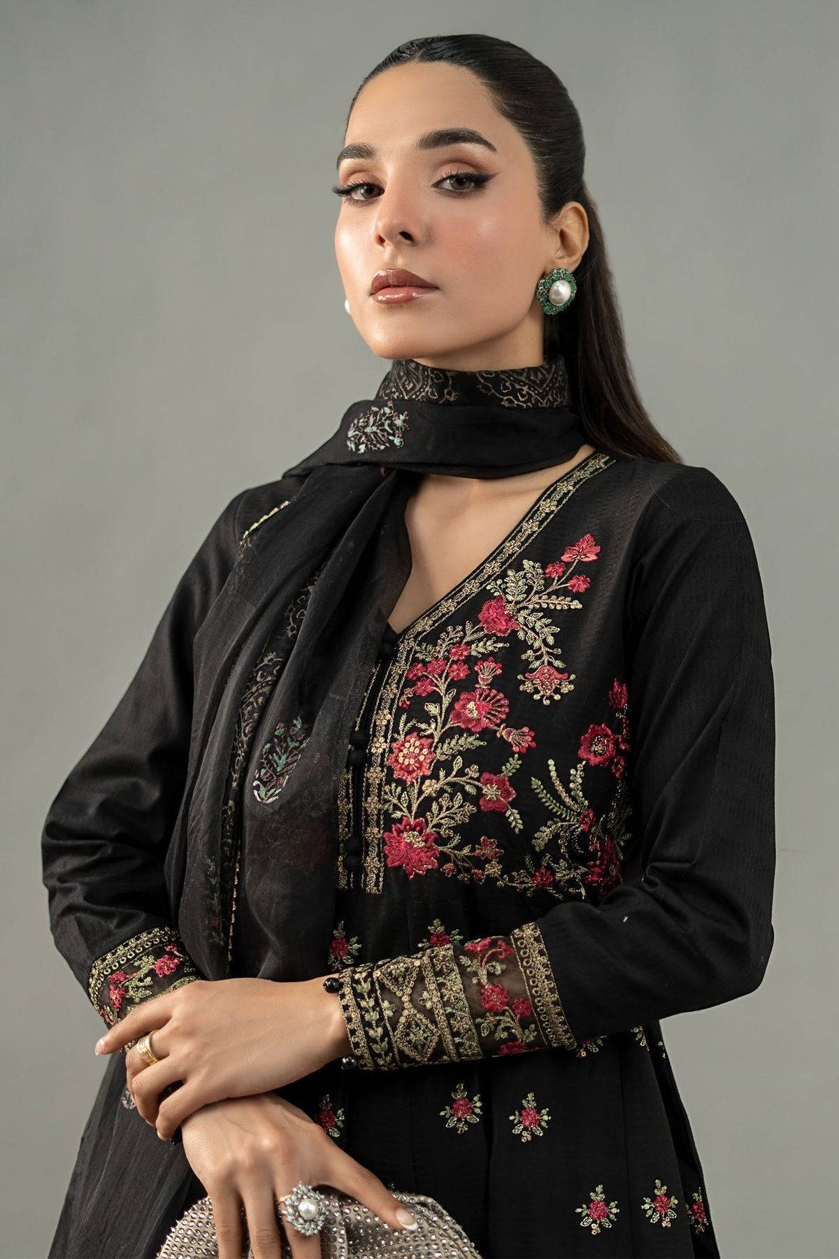 Maria B | Formal Wears | DW-EF25-76 Black by Maria Faisal - Registered Vendor of : Maria B - type : Ladies Clothes - 100% original wedding dresses