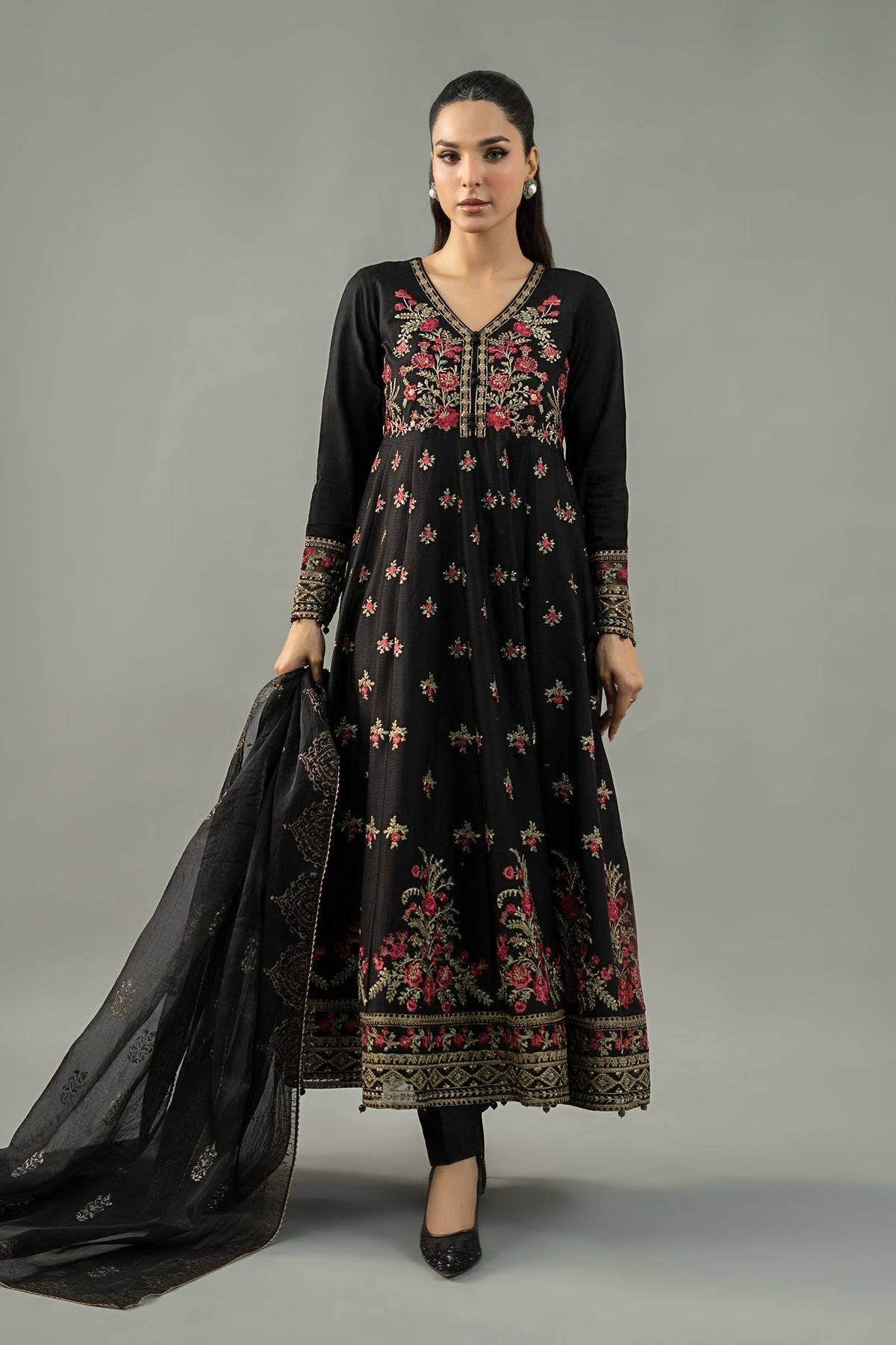 Maria B | Formal Wears | DW-EF25-76 Black by Maria Faisal - Registered Vendor of : Maria B - type : Ladies Clothes - 100% original wedding dresses