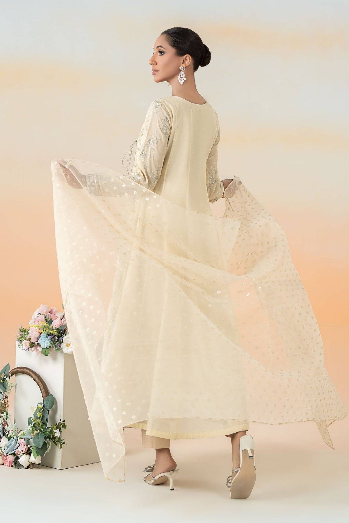 Maria B | Formal Wears | DW-EF25-78 Coffee by Maria Faisal - Registered Vendor of : Maria B - type : Ladies Clothes - 100% original wedding dresses