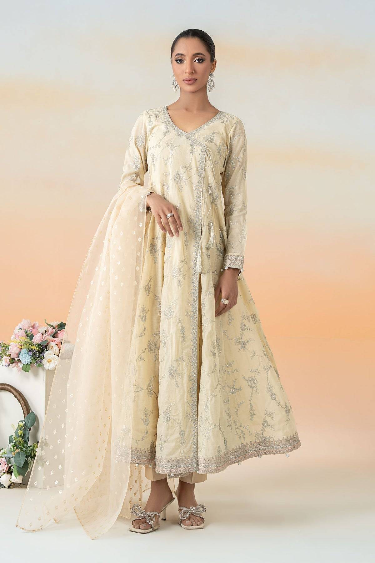 Maria B | Formal Wears | DW-EF25-78 Coffee by Maria Faisal - Registered Vendor of : Maria B - type : Ladies Clothes - 100% original wedding dresses