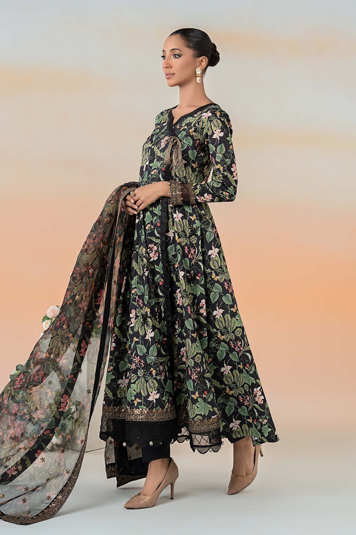Maira B | Ready to Wear | DW-EF25-90 Black by Maria Faisal - Registered Vendor of : Maria B - type : Wedding Dress - 100% original wedding dresses