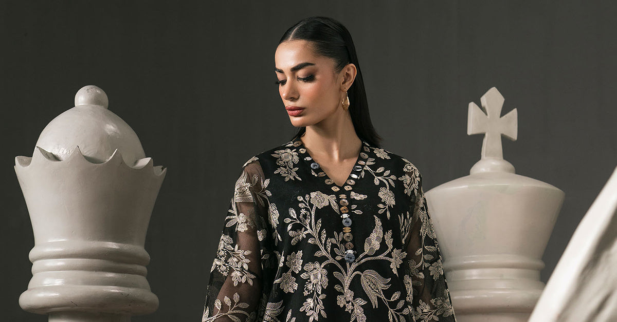 Maria B | Eid Collection 2026 | Dw-Ef26-11 Black - Luxury Dress - available at Maria Faisal in UK and USA.