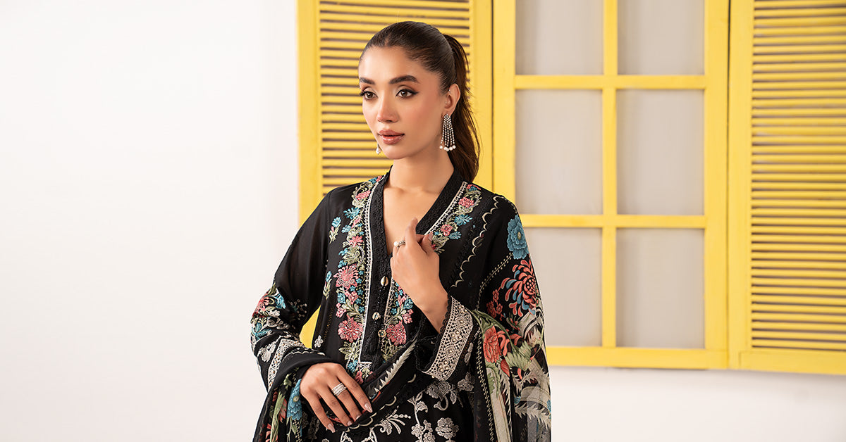 Maria B | Eid Collection 2026 | Dw-Ef26-180 Black - Luxury Dress - available at Maria Faisal in UK and USA.