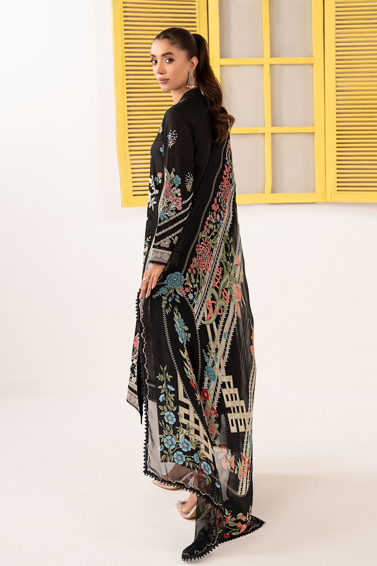 Maria B | Eid Collection 2026 | Dw-Ef26-180 Black - Luxury Dress - available at Maria Faisal in UK and USA.