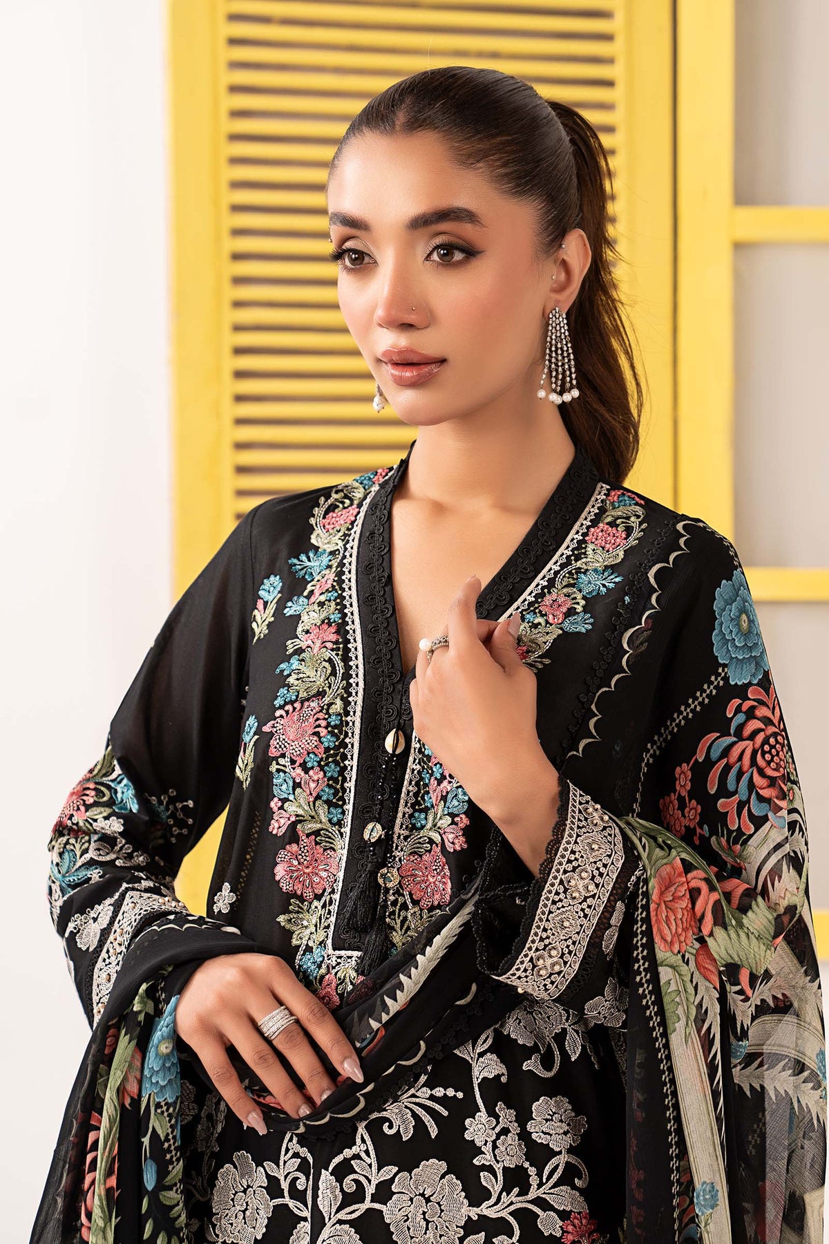 Maria B | Eid Collection 2026 | Dw-Ef26-180 Black - Luxury Dress - available at Maria Faisal in UK and USA.